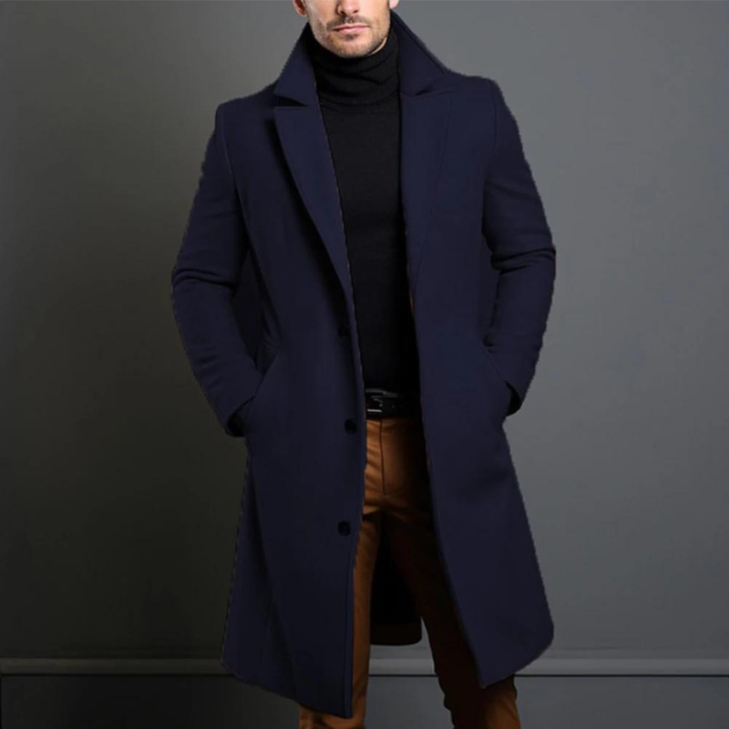 Jasper | Wollen herenjas van hoge kwaliteit in de kleur Blauw voor heren in Heritage stijl ideaal voor de winter