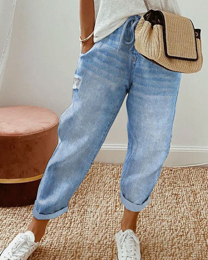 Jeans met 5 zakken Casual Stijl voor Dames - Mode Vibes