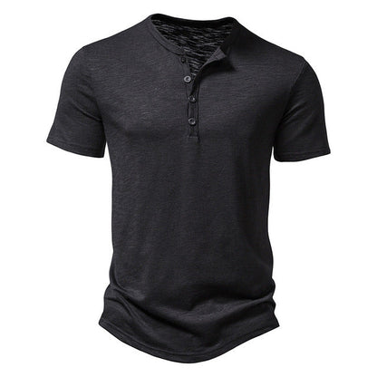 Heren T-shirt met Henley Kraag Klassiek Design - Mode Vibes