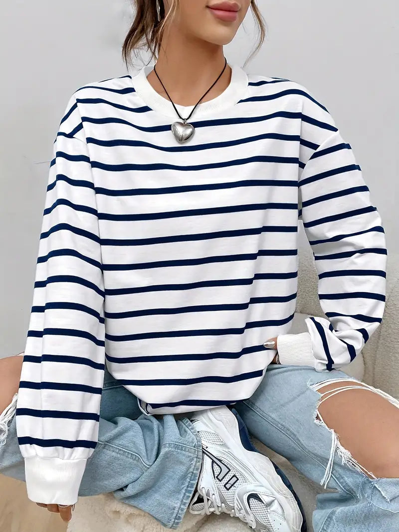 Dames Sweatshirt Gestreept Comfortabel Casual