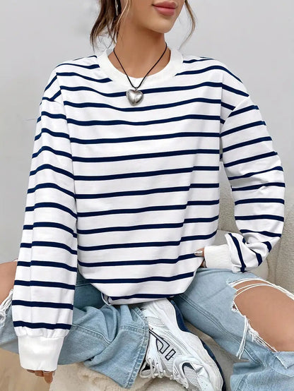 Dames Sweatshirt Gestreept Comfortabel Casual