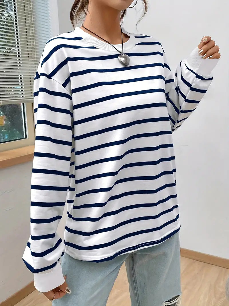 Dames Sweatshirt Gestreept Comfortabel Casual