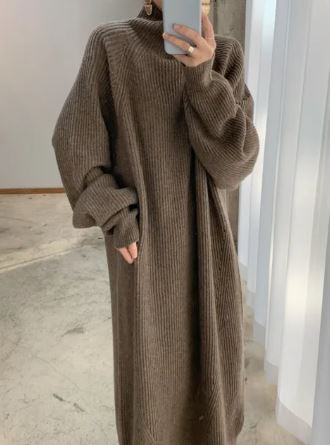 Vrouwelijke Sweaterjurk Zacht en Warm