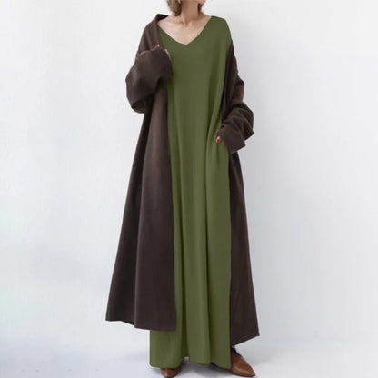 Vrouwelijke Jurk met Lange Mouwen Casual Stijl