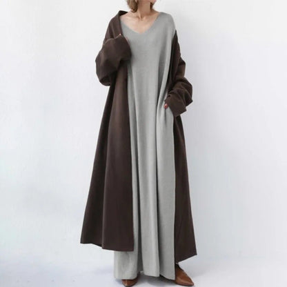 Vrouwelijke Jurk met Lange Mouwen Casual Stijl