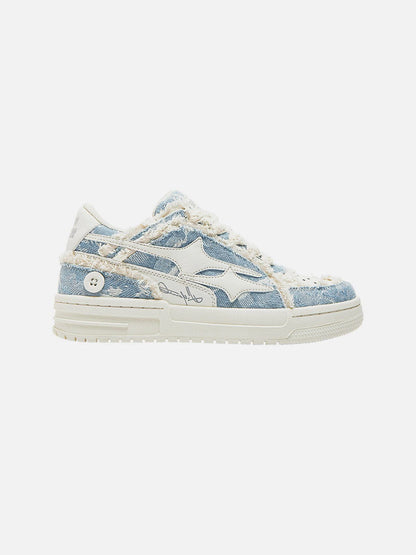 Joep | Robuuste heren sneakers met sterren in de kleur Blauw voor heren in Casual stijl geschikt voor alle seizoenen.