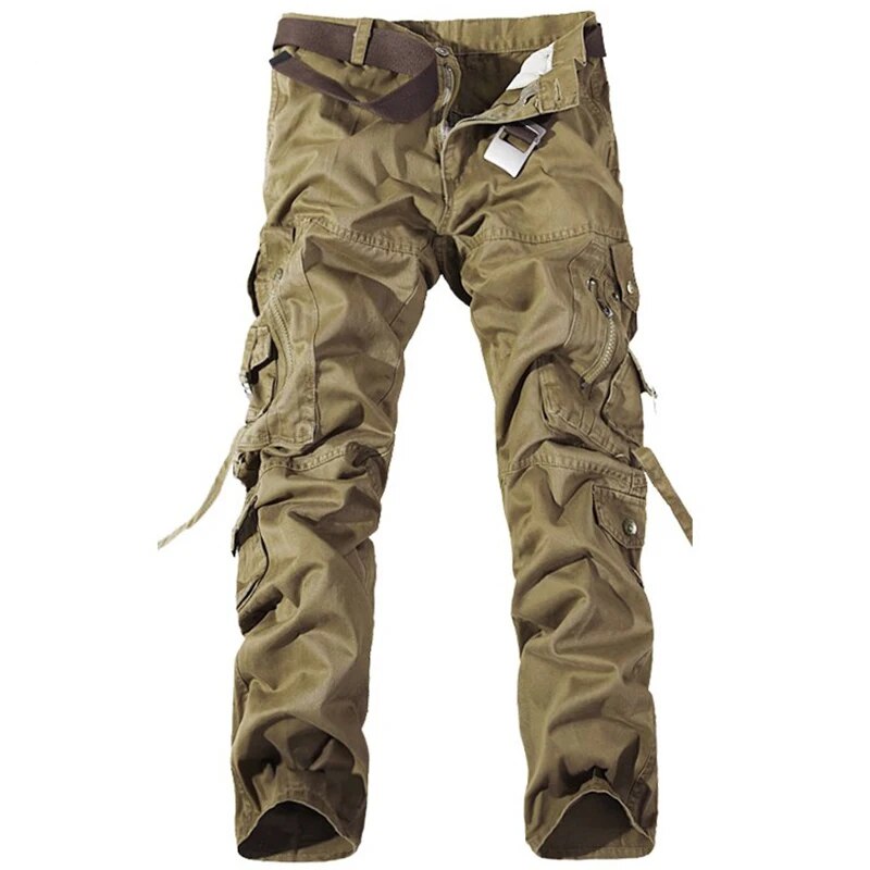 Johan | Functionele herenbroek van katoen in de kleur Khaki voor heren in stijl geschikt voor alle seizoenen.
