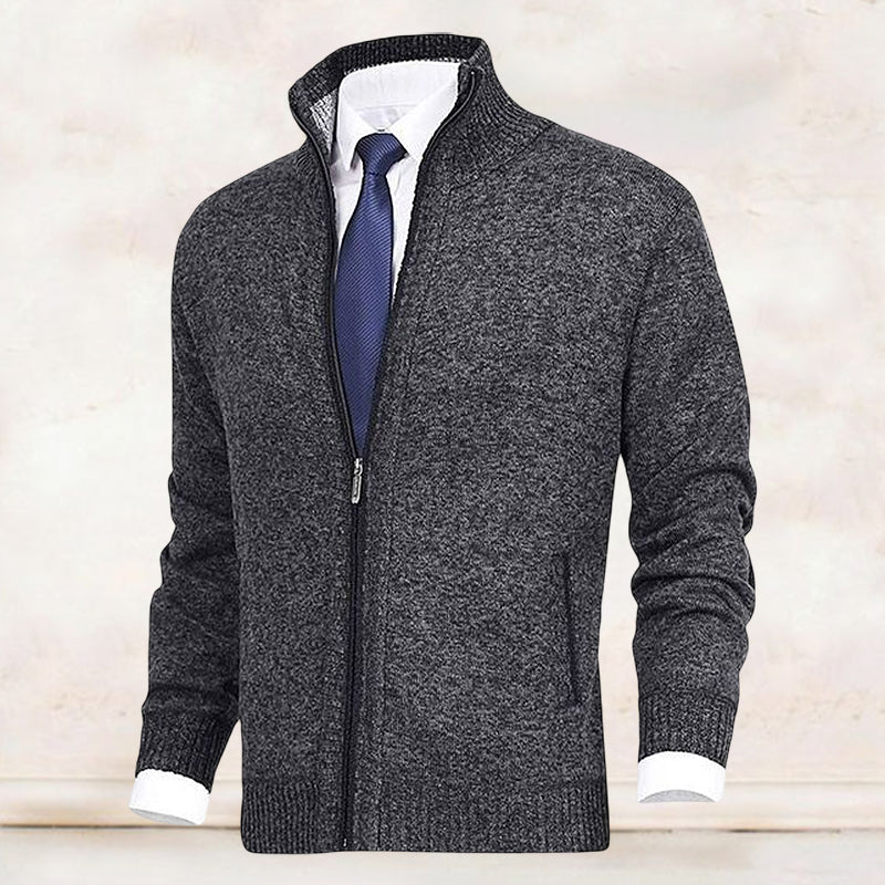 John | Elegant heren vest met rits, kraag en zakken in de kleur Beige voor heren in stijl ideaal voor de herfst.