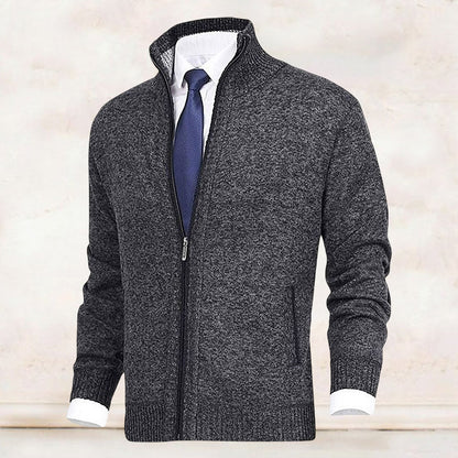 John | Elegant heren vest met rits, kraag en zakken in de kleur Beige voor heren in stijl ideaal voor de herfst.