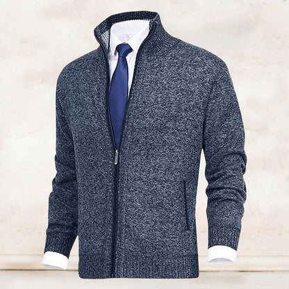 John | Elegant heren vest met rits, kraag en zakken in de kleur Beige voor heren in stijl ideaal voor de herfst.