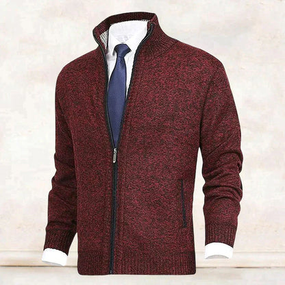 John | Elegant heren vest met rits, kraag en zakken in de kleur Beige voor heren in stijl ideaal voor de herfst.