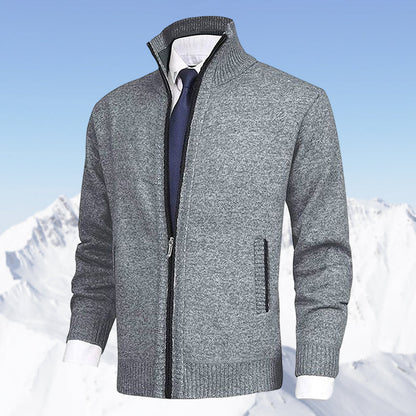 John | Elegant heren vest met rits, kraag en zakken in de kleur Grijs voor heren in stijl ideaal voor de herfst.
