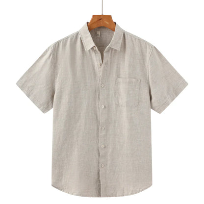 Linnen Overhemd Korte Mouw Zomerse Stijl - Mode Vibes