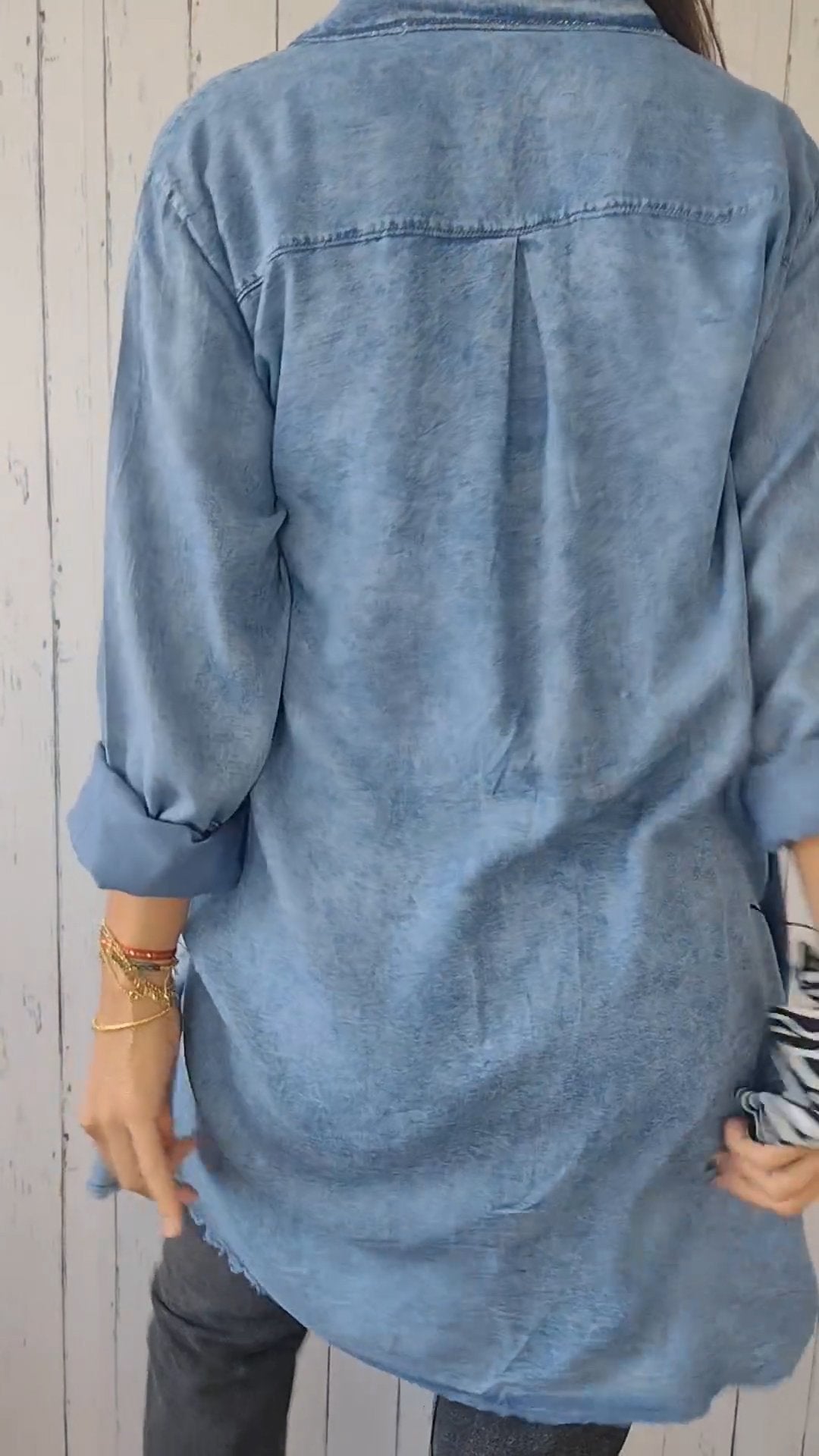 Elssia - Blauwe Denim Jasje Comfortabel Fit