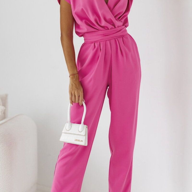 Dames Jumpsuit Zomer Korte Mouwen Taille Accentuering
