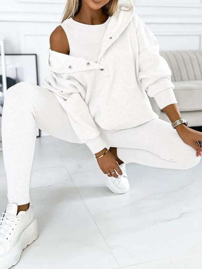 Dames Hoodieset met Fleece – Comfortabele Trui met Capuchon en Broek