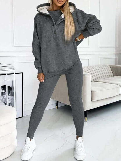 Dames Hoodieset met Fleece – Comfortabele Trui met Capuchon en Broek