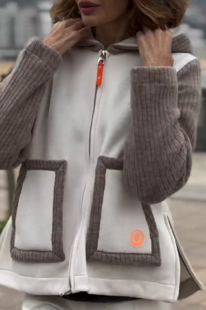 Fleecevest met Gebreide Mouwen Warm en Zacht - Mode Vibes