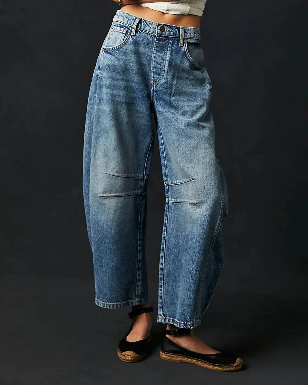 Mid Rise Barrel Jeans voor Dames - Mode Vibes