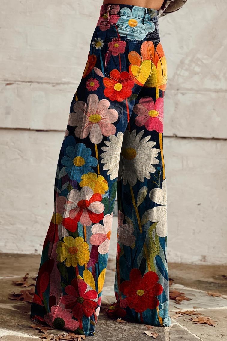 Mila Bloemen Jeans Comfortabele Speelse Broek