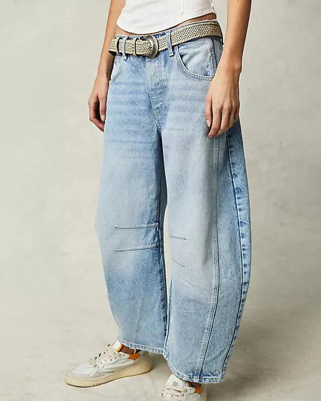 Mid Rise Barrel Jeans voor Dames