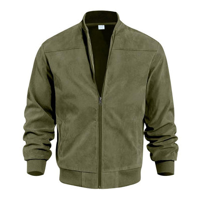 Heren Suède Bomberjack Zwart Stevig Design - Mode Vibes