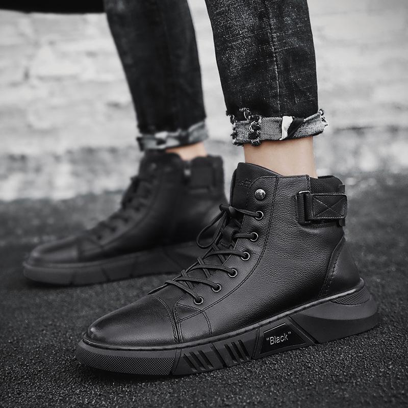 Zwarte Herenschoenen Robuust Leer Maxwell - Mode Vibes