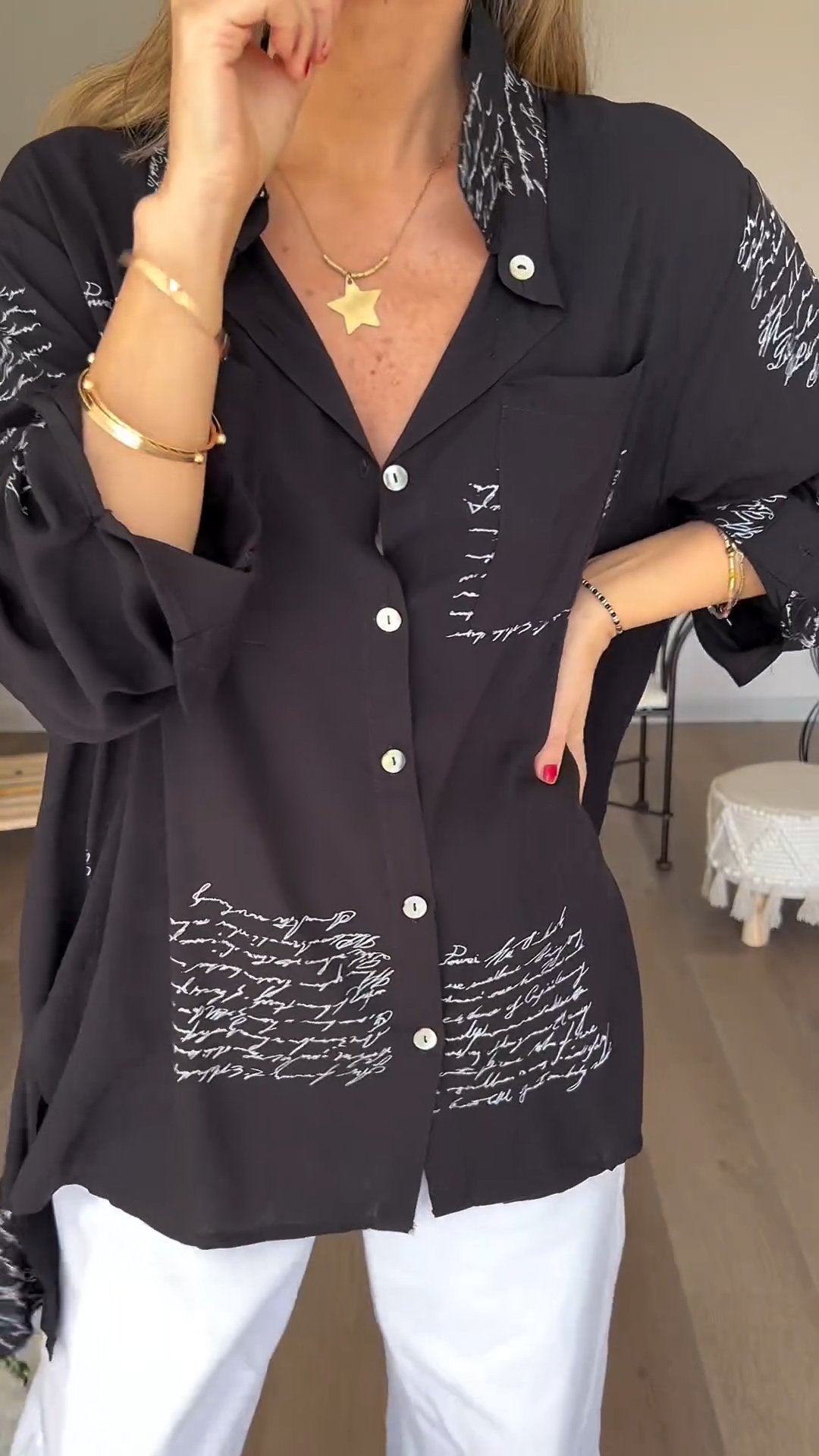 Bella Moda Bedrukte Blouse voor Stijlvolle Vrouwen