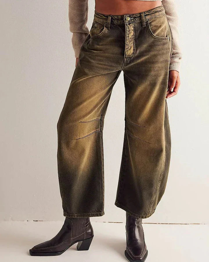 Mid Rise Barrel Jeans voor Dames
