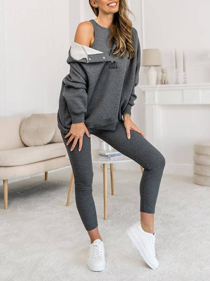 Dames Hoodieset met Fleece – Comfortabele Trui met Capuchon en Broek