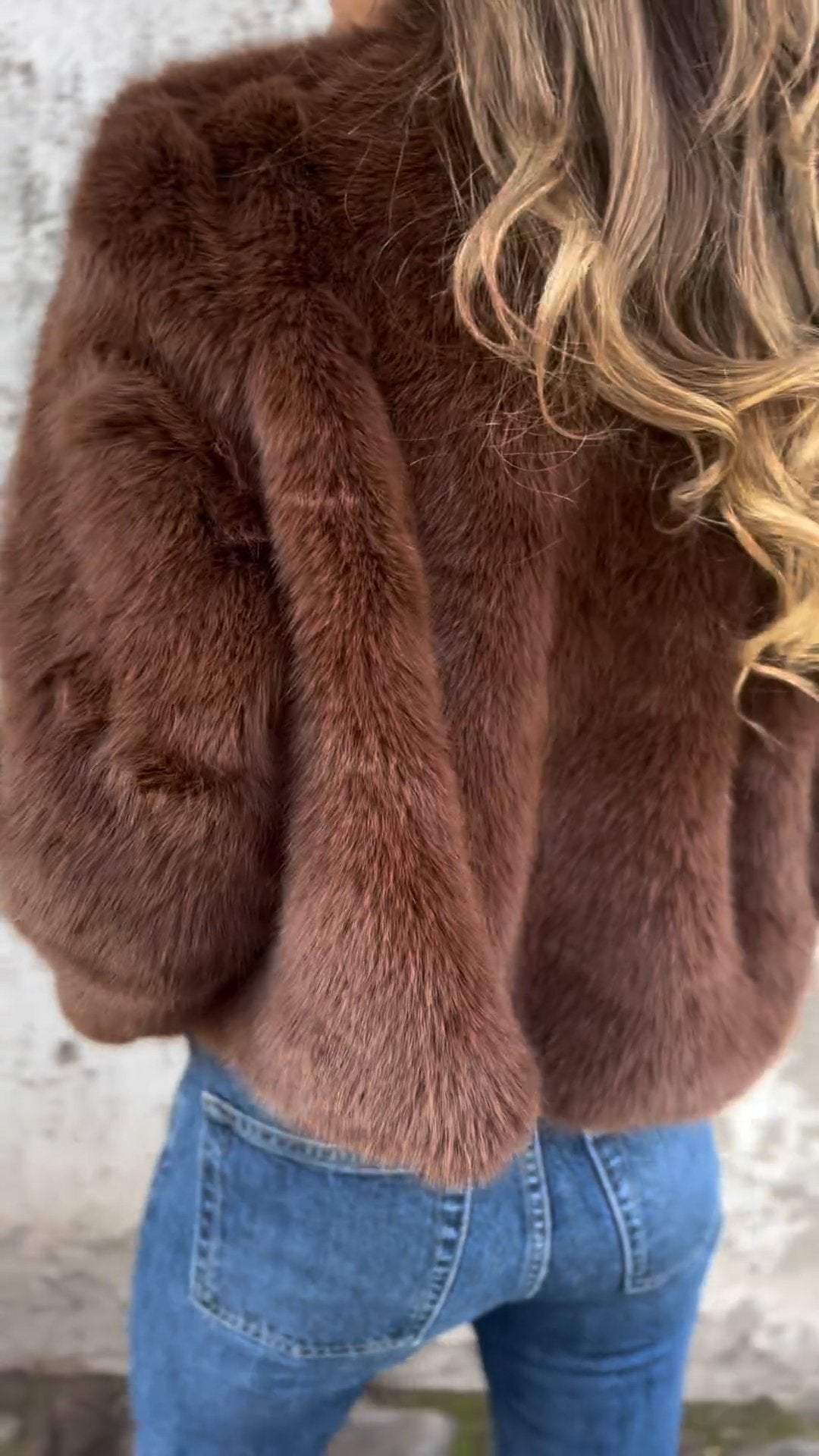 Dames Faux Fur Jas Elegante Bontjas Look
