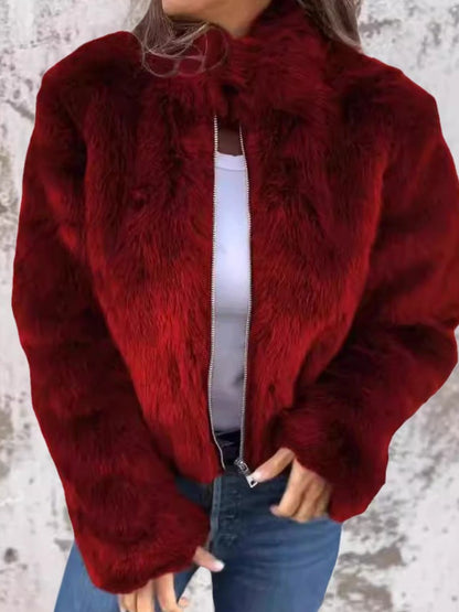 Dames Faux Fur Jas Elegante Bontjas Look