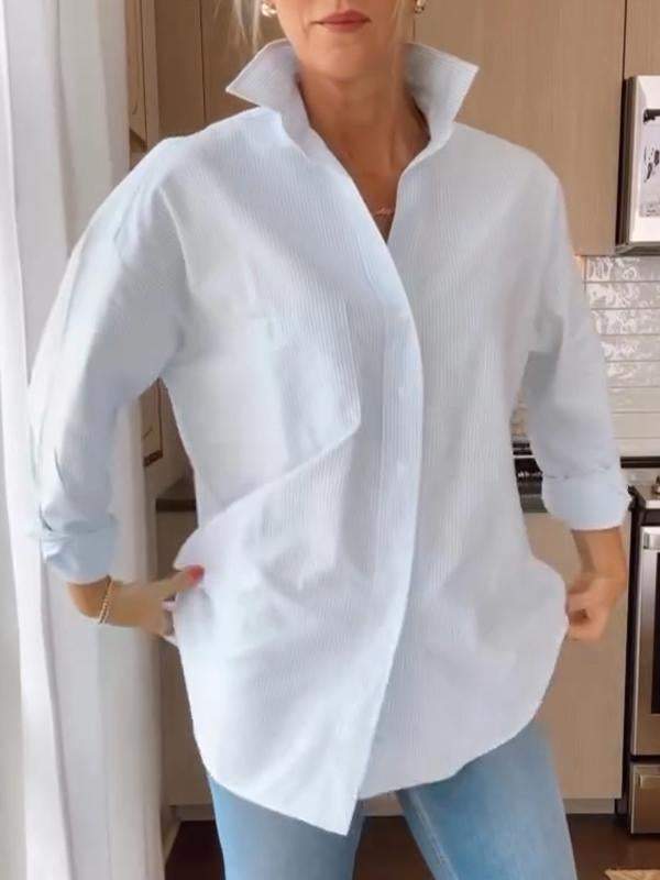 Oversized Vrouwelijke Blouse Casual Stijl