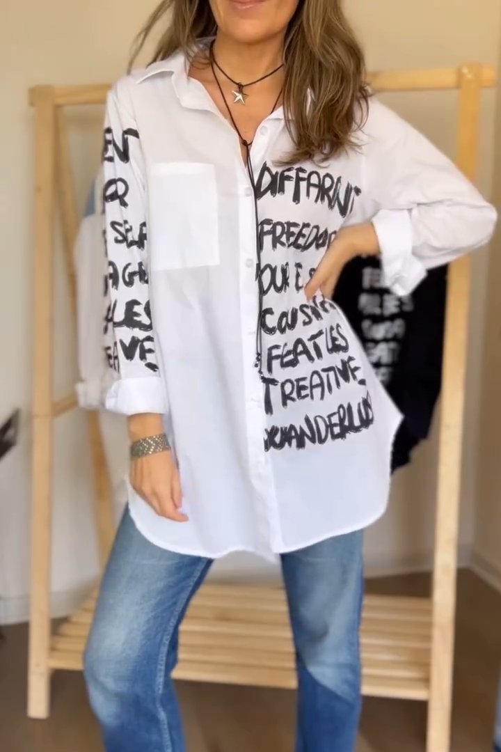 Vrouwelijk Overhemd met Leuke Prints - Mode Vibes