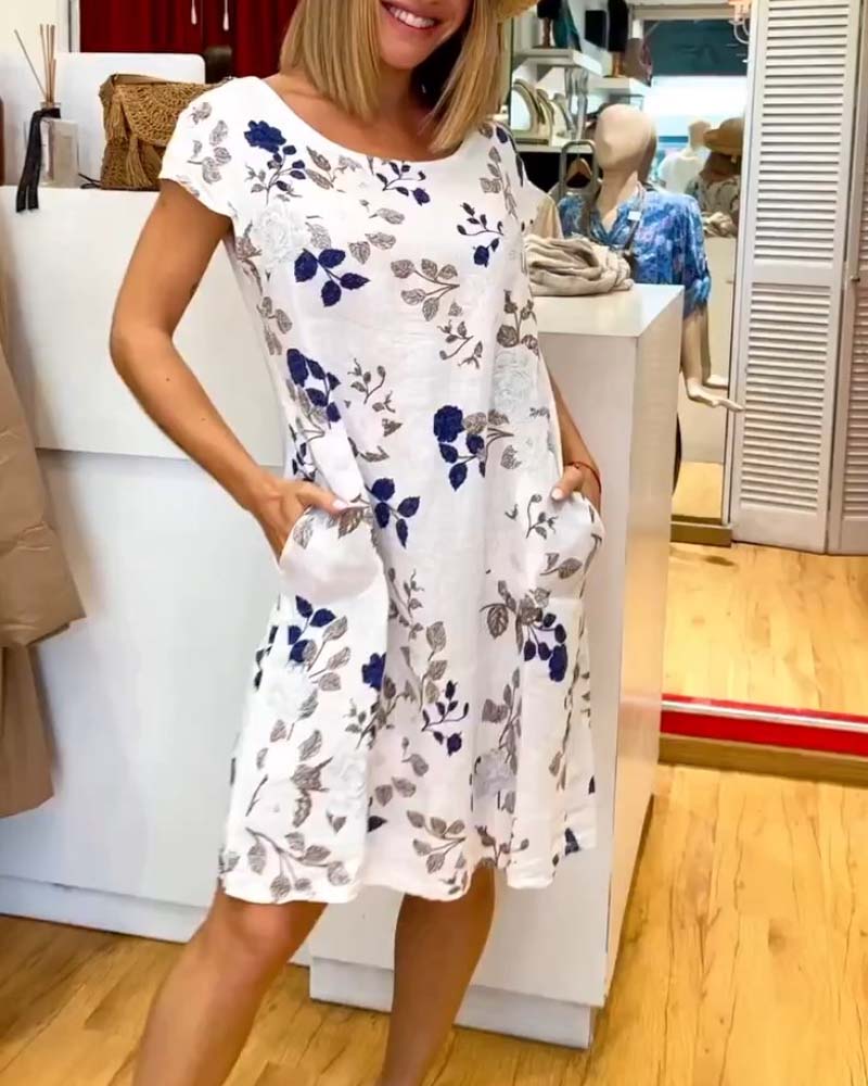 Jurk met Zakken Bloemenprint Zomerjurk - Mode Vibes