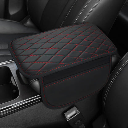 Leren Auto Armsteun Mat PU Leer Zwart