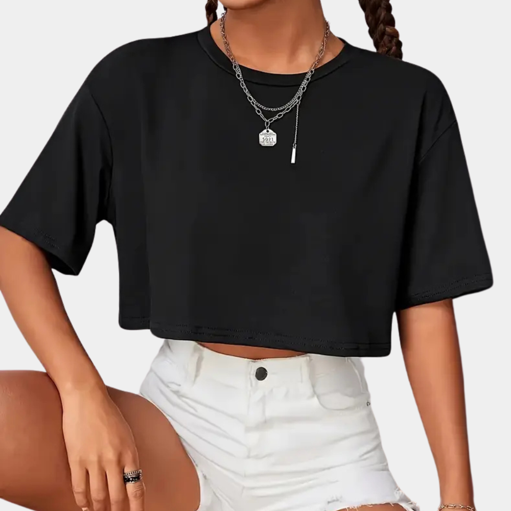 Vlinderprint T-Shirt Kort Dame Model - Mode Vibes