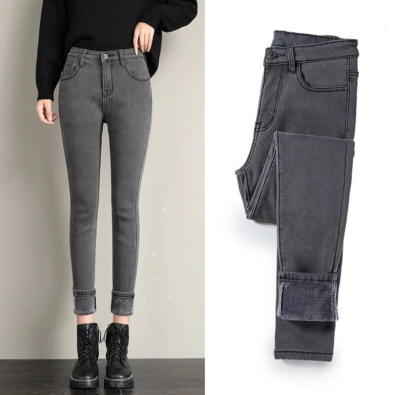 Dames Jeans Winter Warm en Comfortabel - Mode Vibes