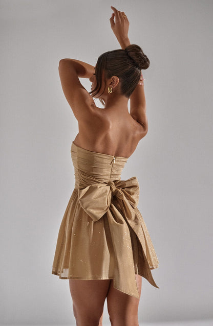 Mini Jurk met Glitter Rok Korte Jurk Feestjurk