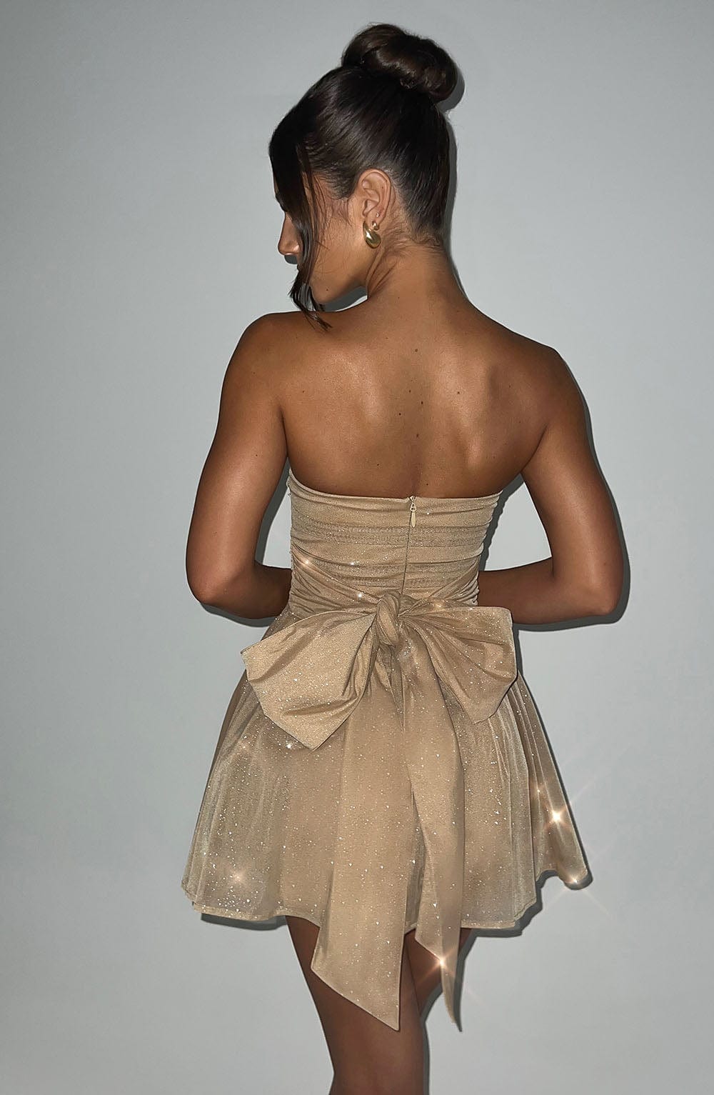 Mini Jurk met Glitter Rok Korte Jurk Feestjurk