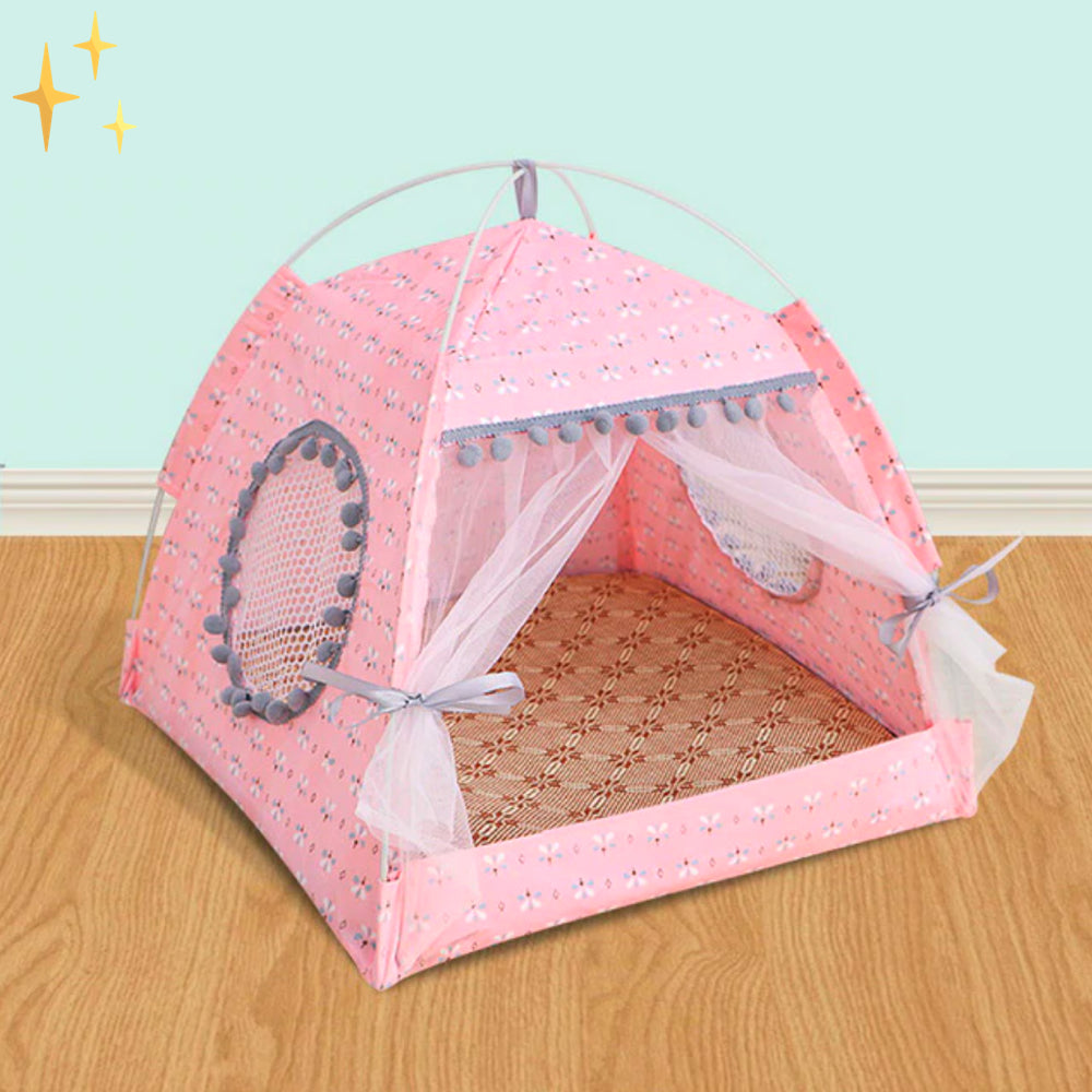 Huisdierentent met Gordijnen voor Honden en Katten - Mode Vibes
