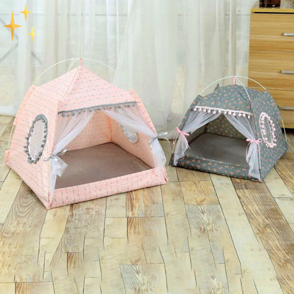 Huisdierentent met Gordijnen voor Honden en Katten