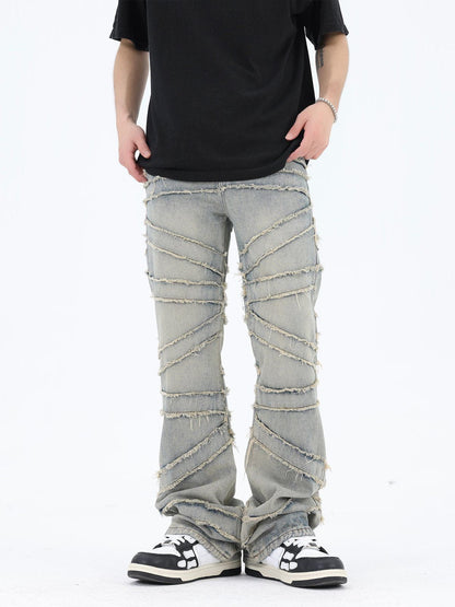 Jeans voor Heren met Franjes en Losse Pasvorm - Mode Vibes