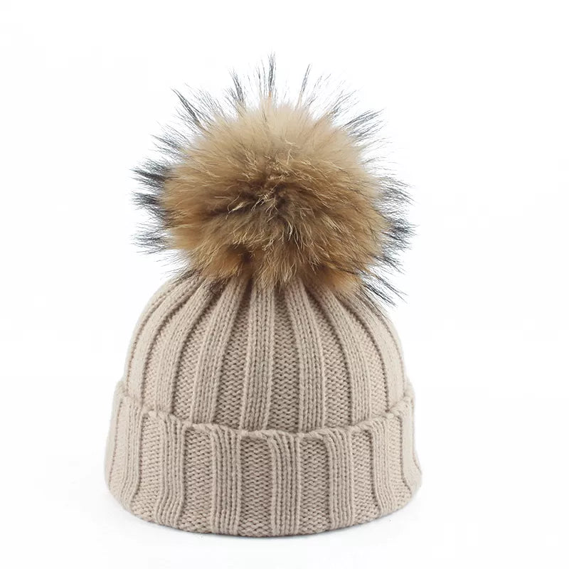 Warme Winter Muts met Pom-Poms Felina Stijl