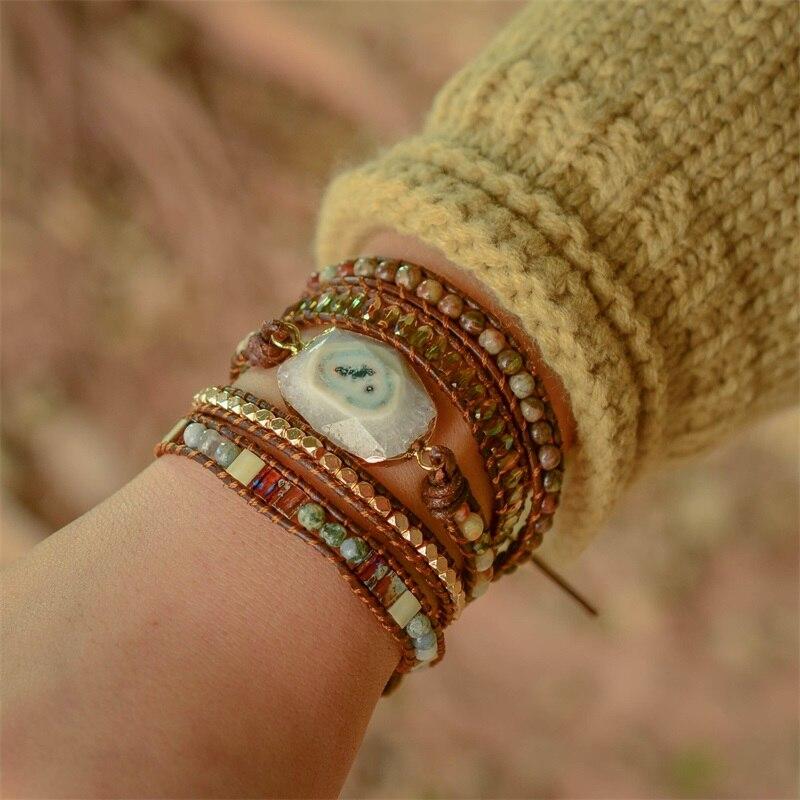Agaat Armband met Maanschijn Patroon