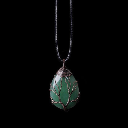 Druppelketting Aventurijn Edelsteen Sieraden - Mode Vibes