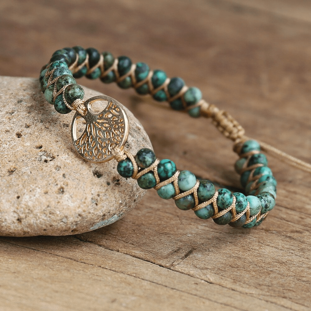 Auralyn Armband met Levensboom en Afrikaanse Jaspis Edelsteen - Mode Vibes