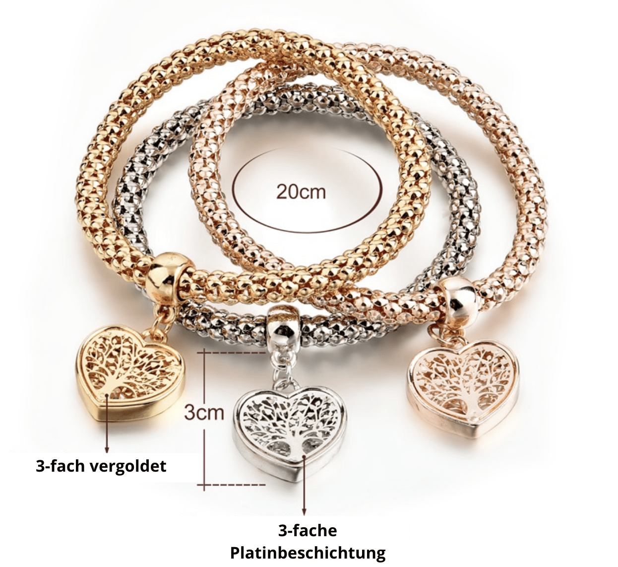 Boom des Levens Armband Set 3-delig Zilver Liora