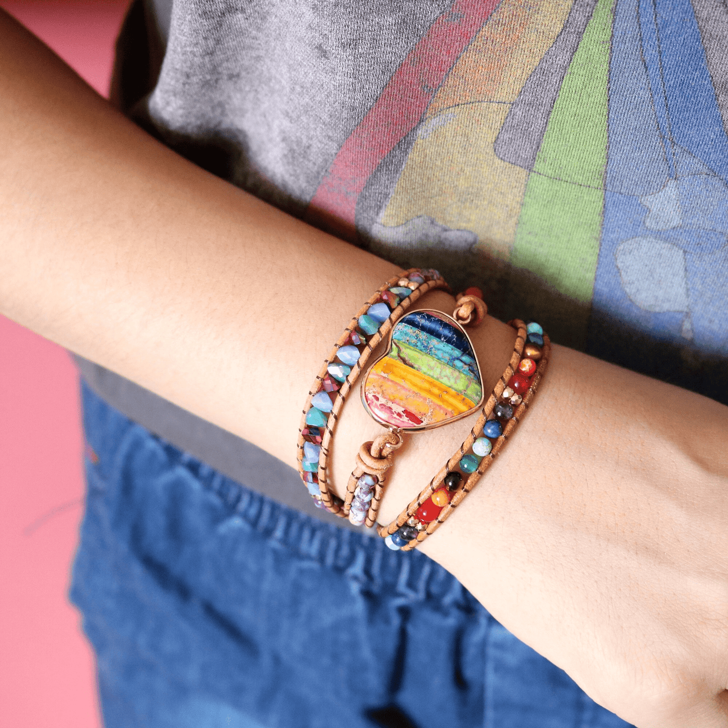 Hart Chakra Armband met Kristal Edelstenen