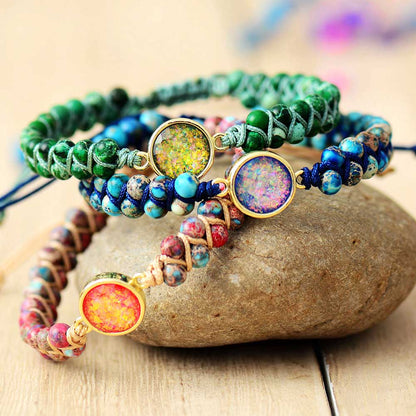 Aarde Armband met Opaal en Jaspis Edelstenen